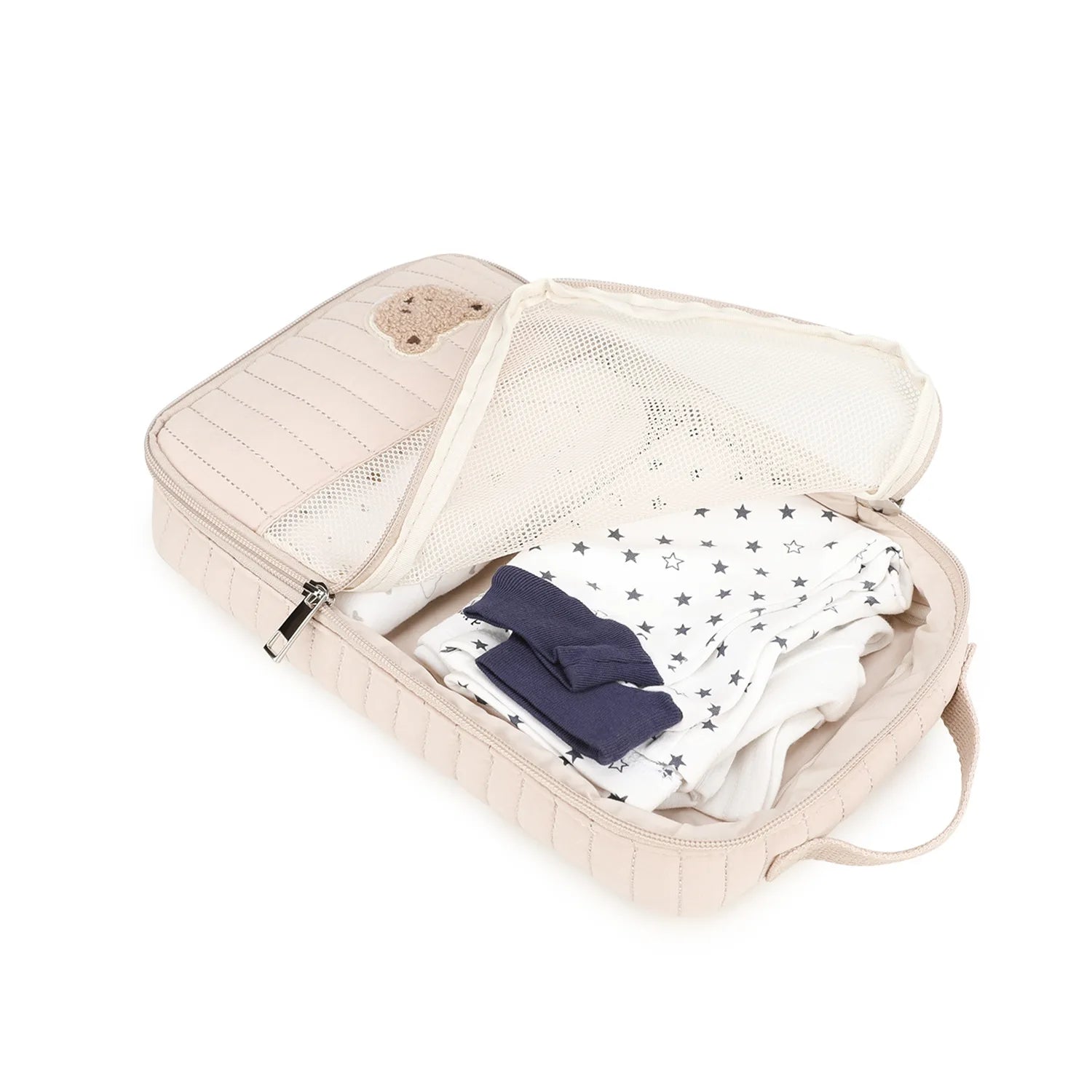 Cute Diaper Bag for Stroller Hanging Bag Separate Storage for Baby Clothes and Diapers Travel Change and Washing Storage Bag